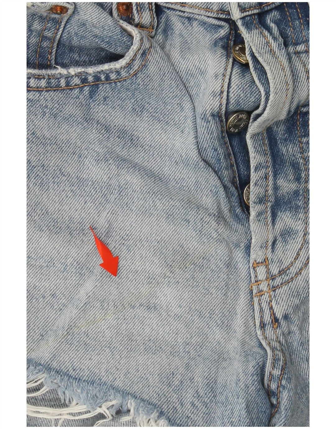 ZARA Short en jean vieilli pour femme US 0 XS W22 Bleu