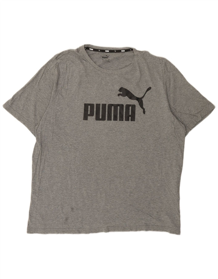 Puma T-shirt graphique pour homme 2XL en coton moucheté gris