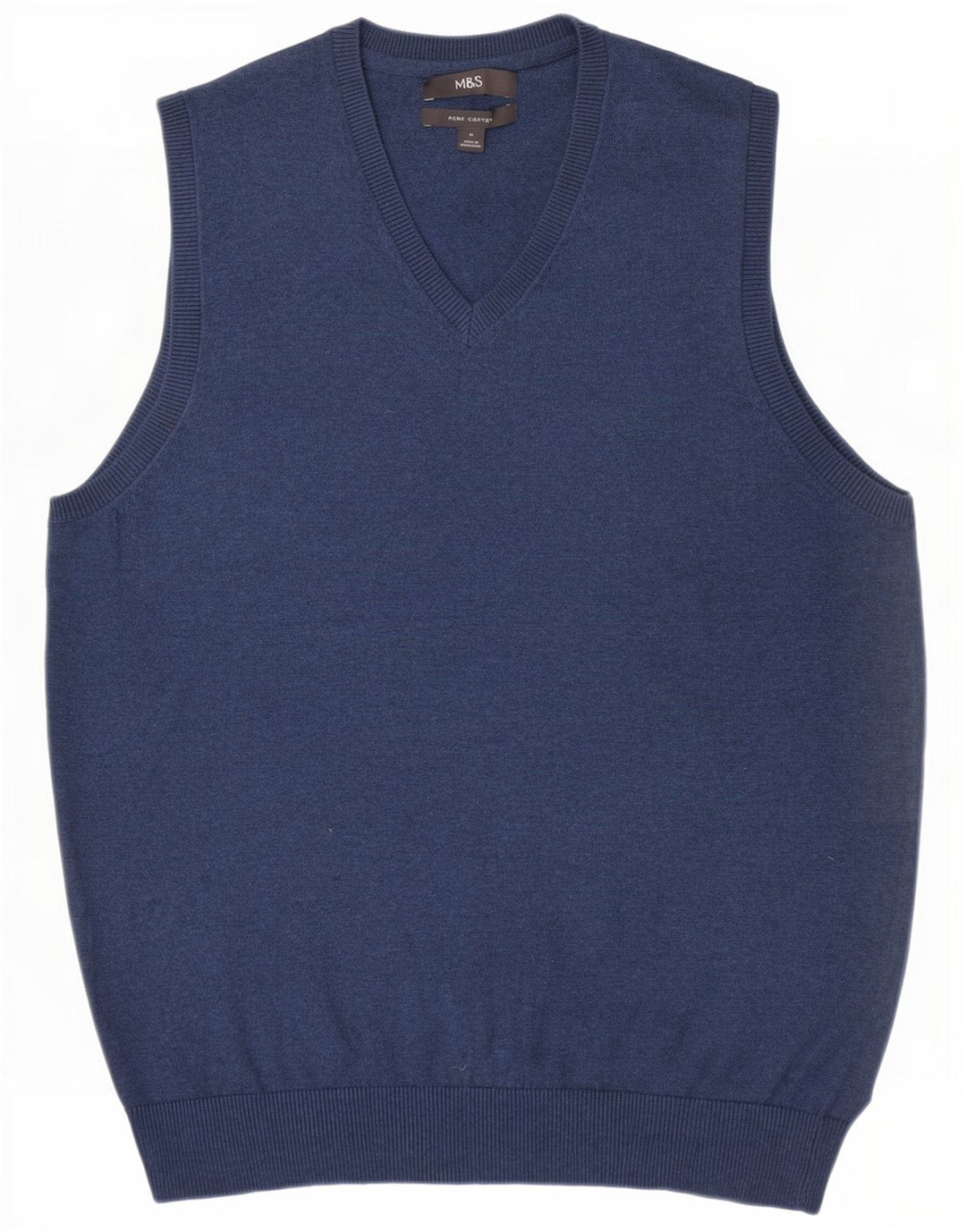 Marks & Spencer Débardeur Vest Homme Bleu Moyen Coton