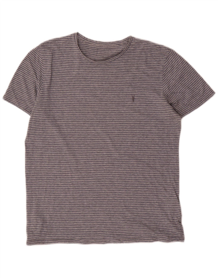 All Saints T-Shirt Homme Haut Large Gris Rayé