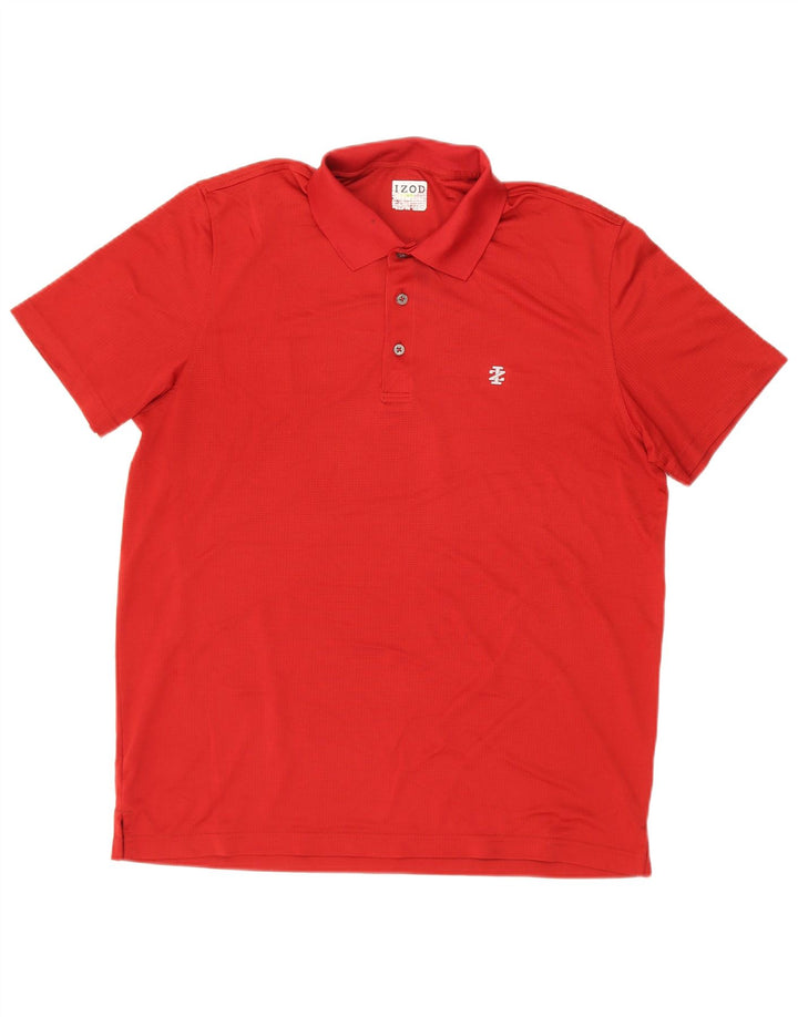 IZOD Mens Golf Polo Shirt XL Red Polyester