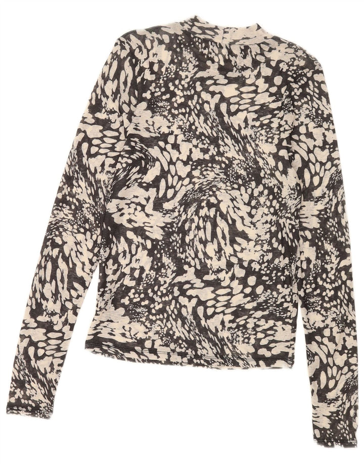 Topshop Femme Top Manches Longues UK 44 Large Gris Pois Polyester