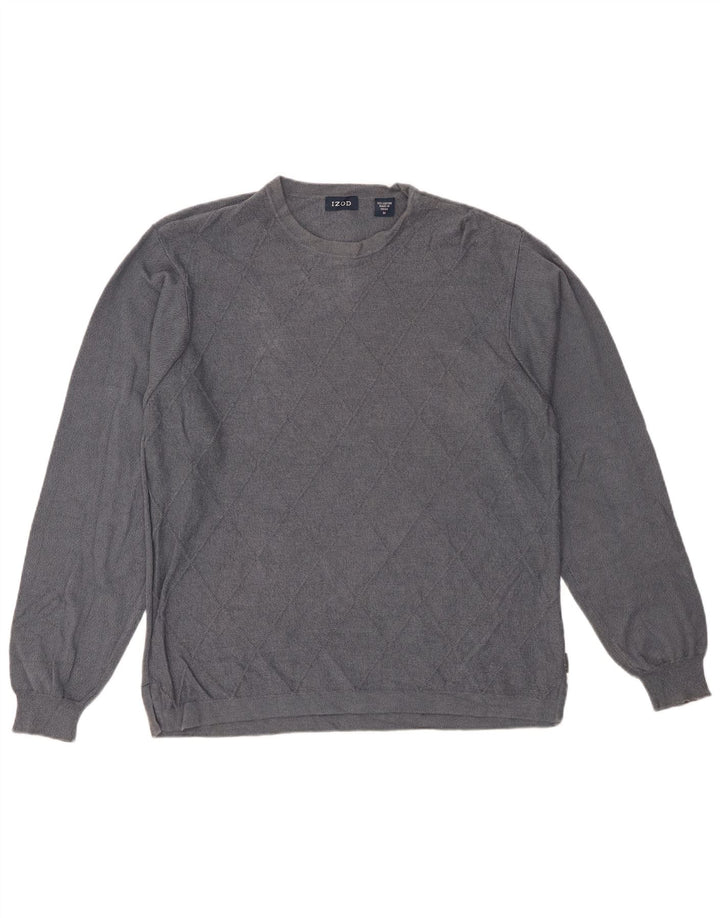 IZOD Pull col rond homme gris moyen Argyle/Diamond coton