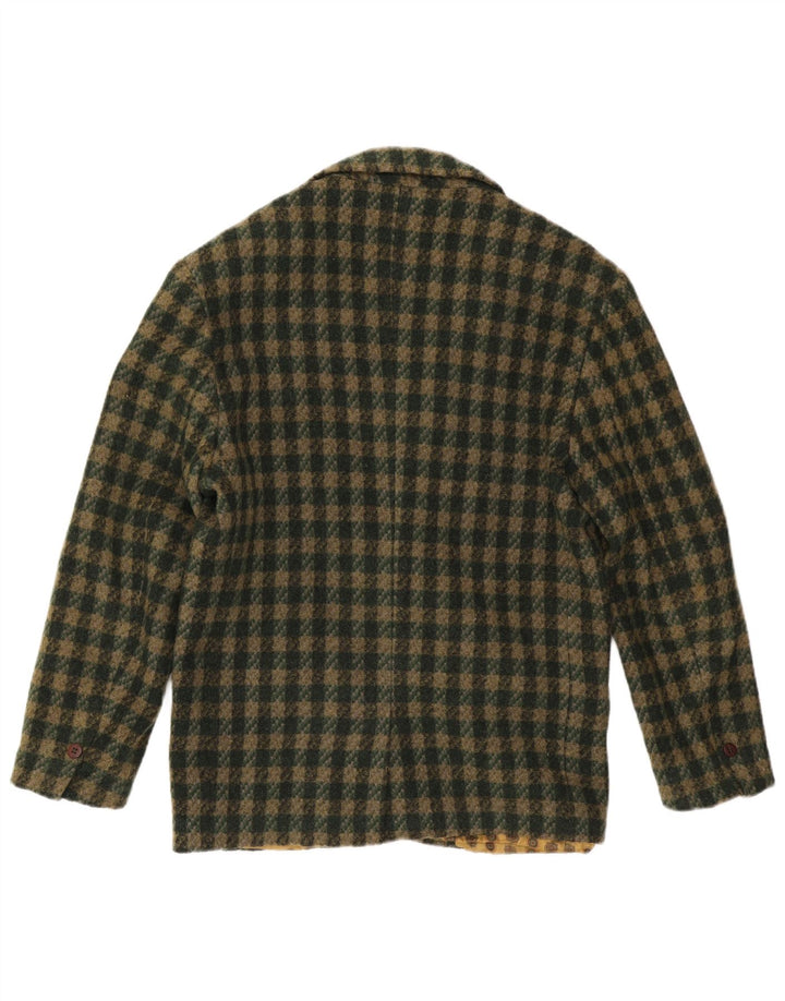 DUK Veste blazer à 2 boutons pour homme UK 38 à carreaux vert moyen