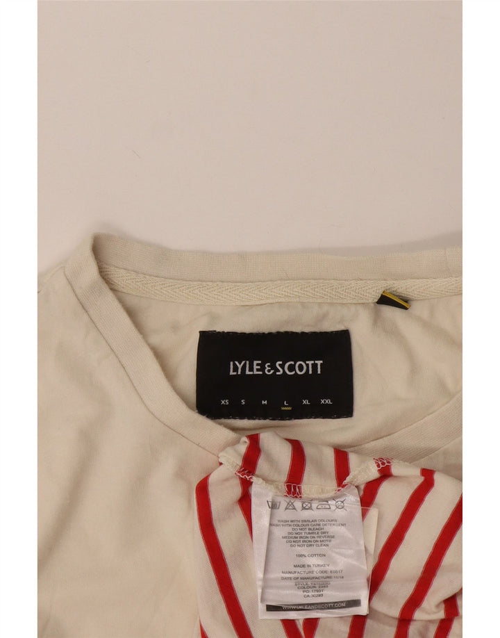 Lyle & Scott T-Shirt Homme Grand Blanc Rayé Coton