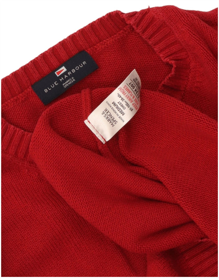 Marks & Spencer Pull à col rond pour homme UK 38/40 Rouge moyen