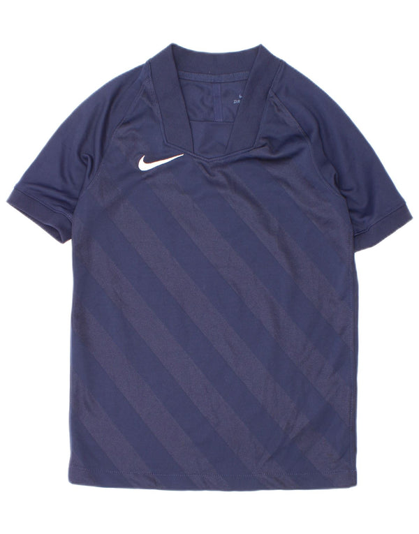Nike Garçons Dri Fit T-Shirt Top 6-7 ans XS Bleu Marine Rayé Polyester