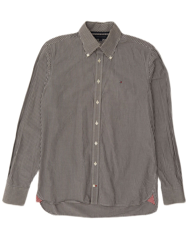 Tommy Hilfiger Chemise homme petit gris à carreaux en coton