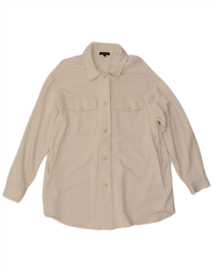 Massimo Dutti Chemise surdimensionnée pour femme UK 10 Small Off White Nylon