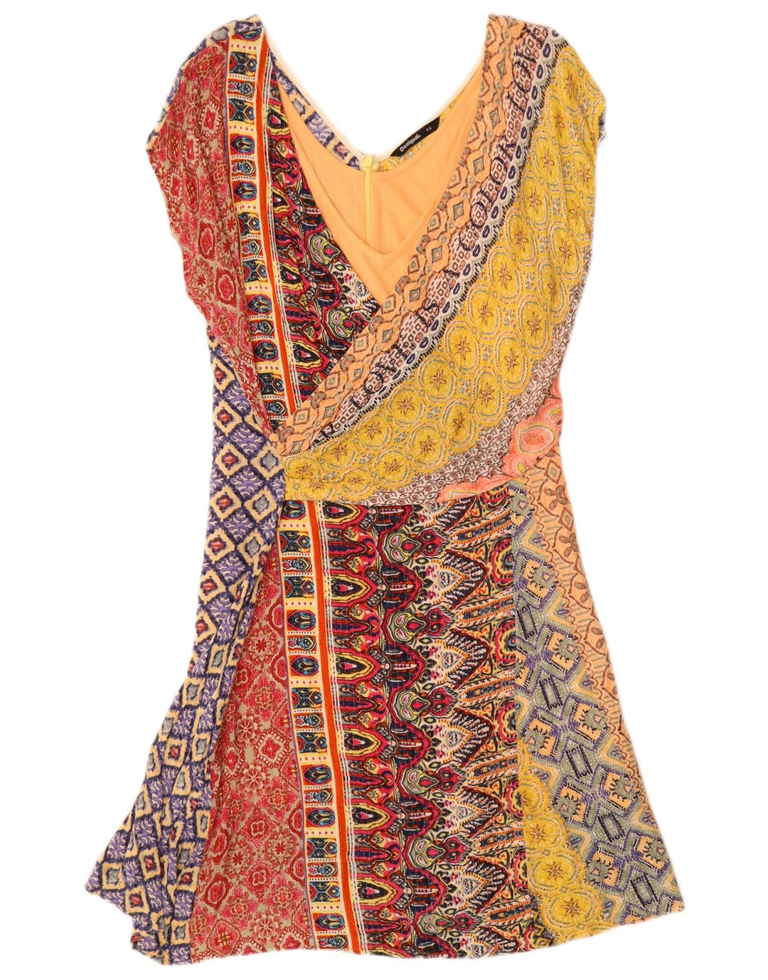 Desigual Femme Robe Trapèze EU 44 XL Multicolore Géométrique