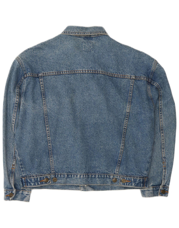 Veste en denim surdimensionnée femme vintage UK 14 Coton bleu moyen