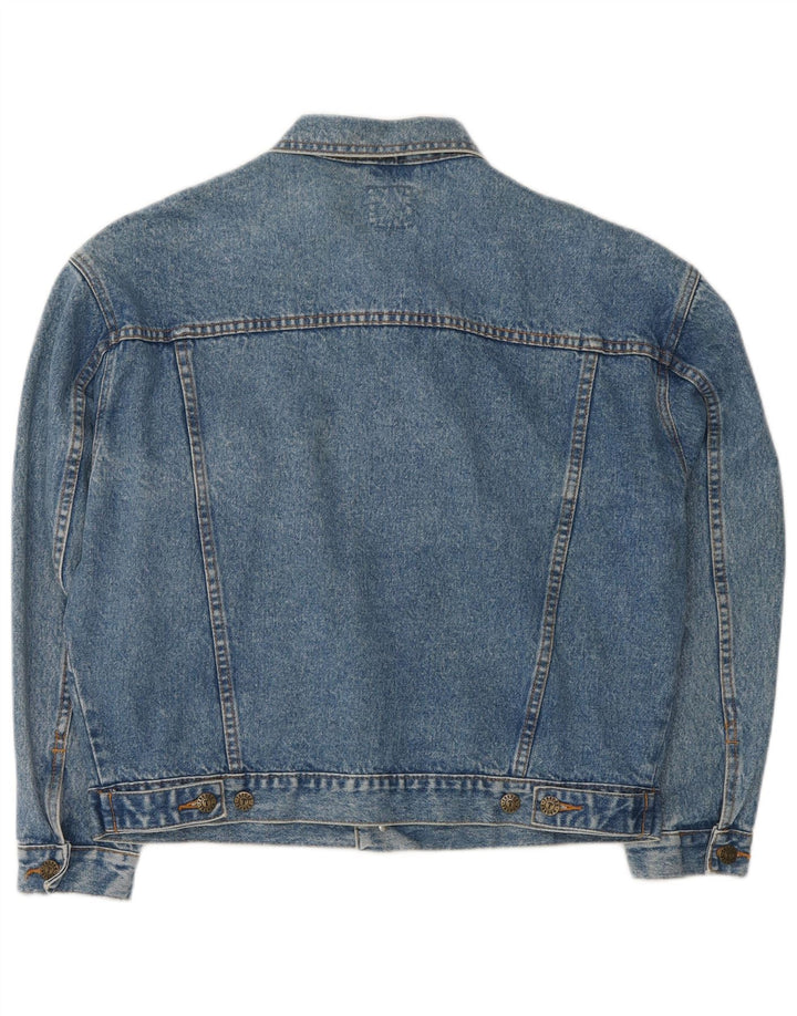 Veste en denim surdimensionnée femme vintage UK 14 Coton bleu moyen