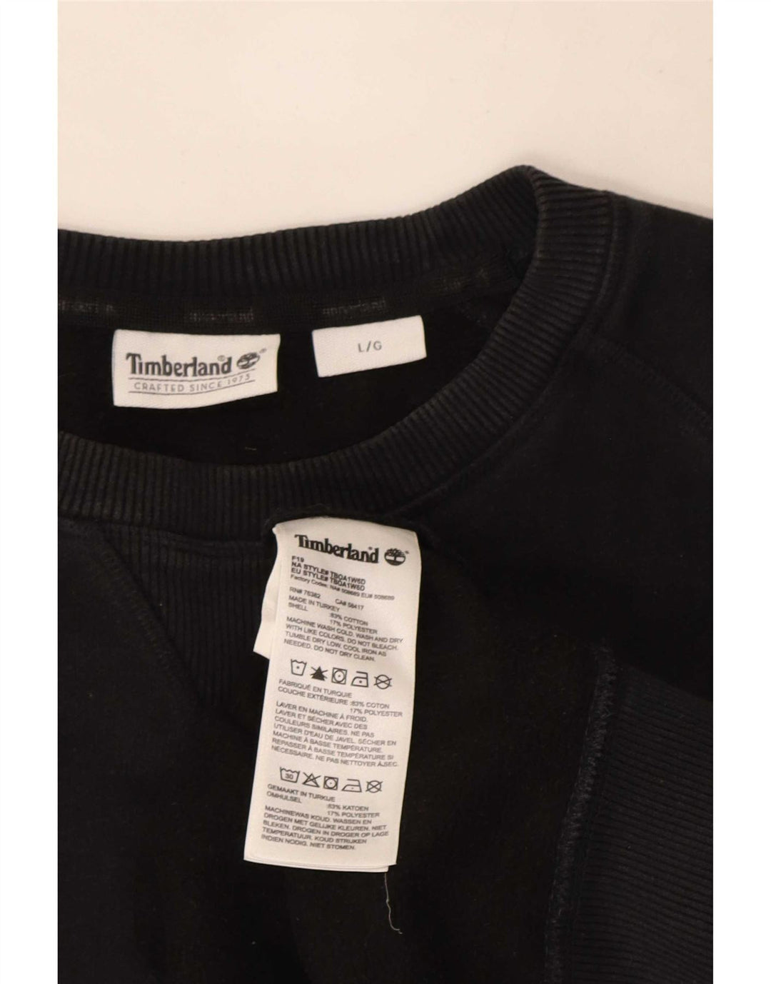 Timberland Sweat-shirt pour homme en coton noir Taille L