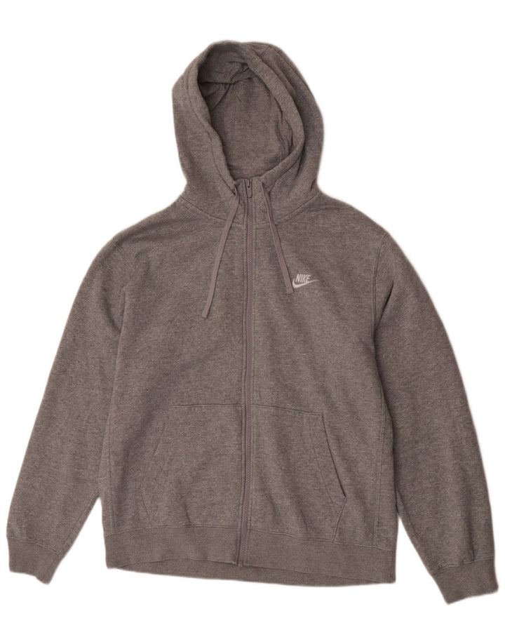 Nike Pull à capuche zippé coupe classique pour homme, grand coton gris