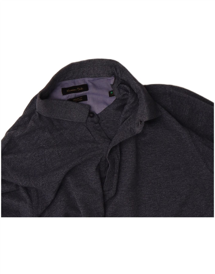 MASSIMO DUTTI Polo à Manches Longues Homme Gris Moyen