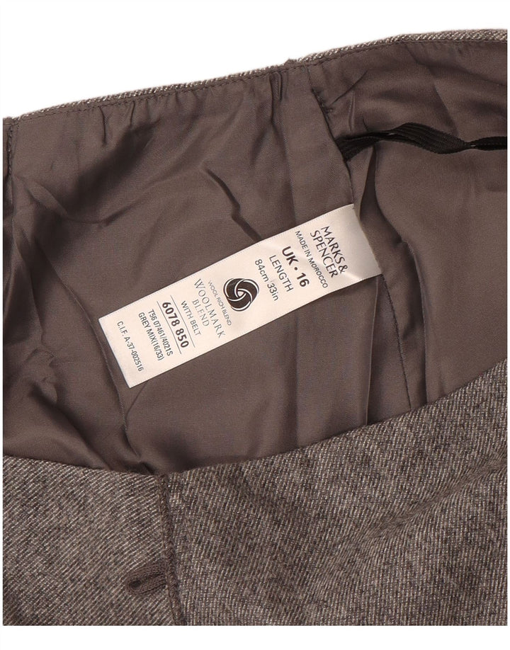 Marks & Spencer Jupe trapèze pour femme UK 16 Large W32 laine grise