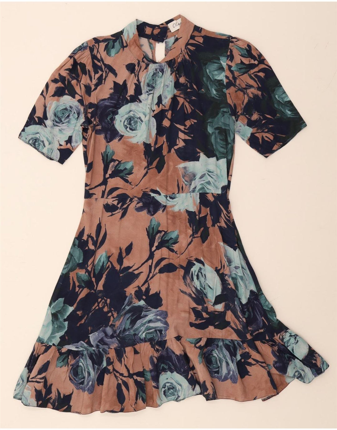 CLOSET Womens A-Line Dress UK 12 Medium  Multicoloured Floral Viscose Vintage CLOSET and Second-Hand CLOSET from Messina Hembry 