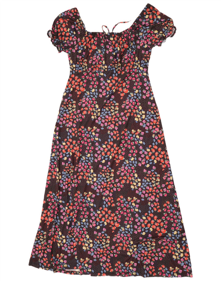 Lipsy Femme Robe Maxi UK 10 Petit Noir Floral Polyester