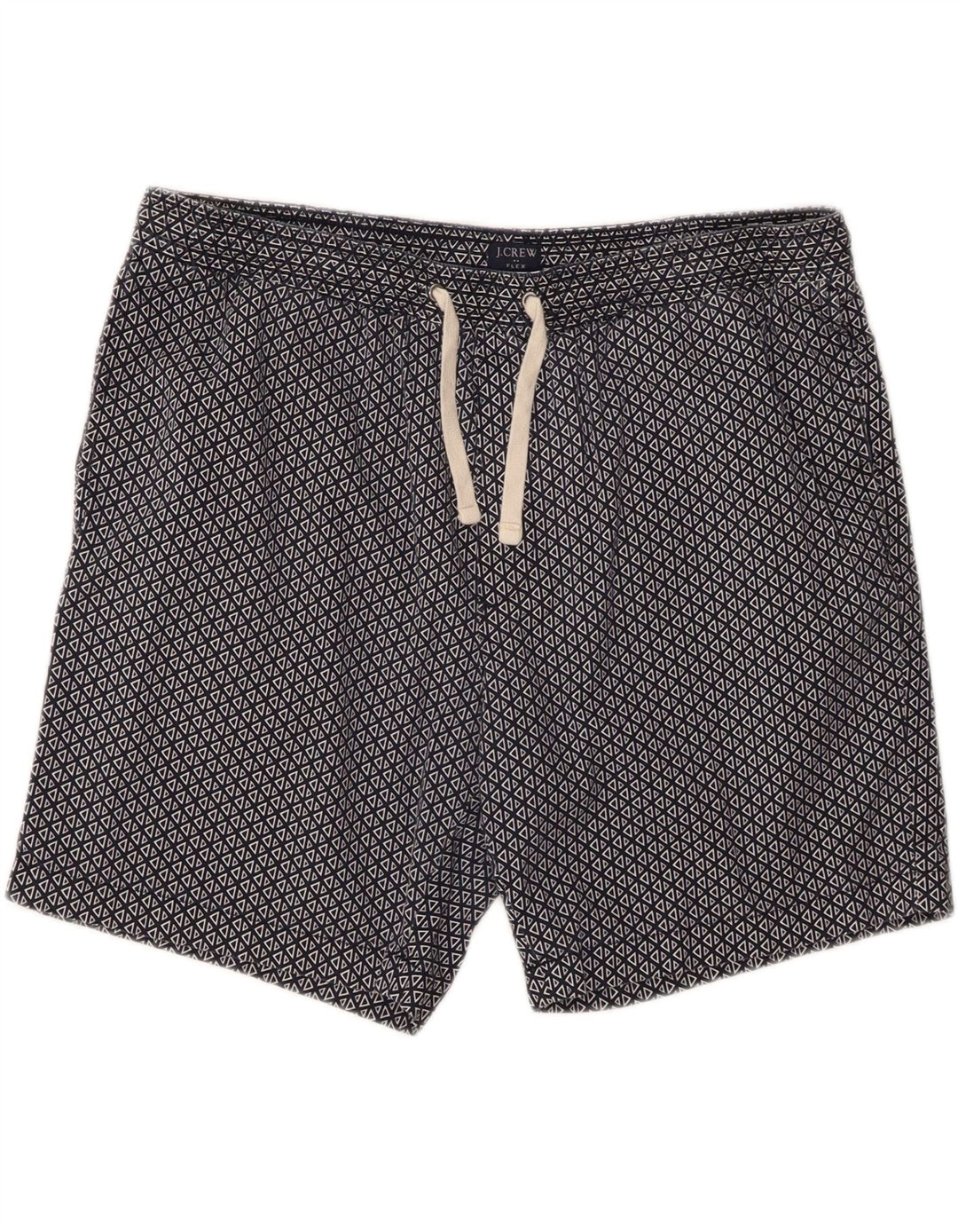 J. CREW Mens Flex Sport Shorts Large  Navy Blue Geometric Cotton Vintage J. Crew and Second-Hand J. Crew from Messina Hembry 