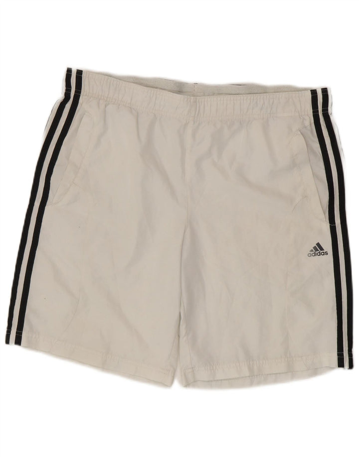 Adidas Short de Sport Climacool Homme Blanc Moyen Polyester Colorblock
