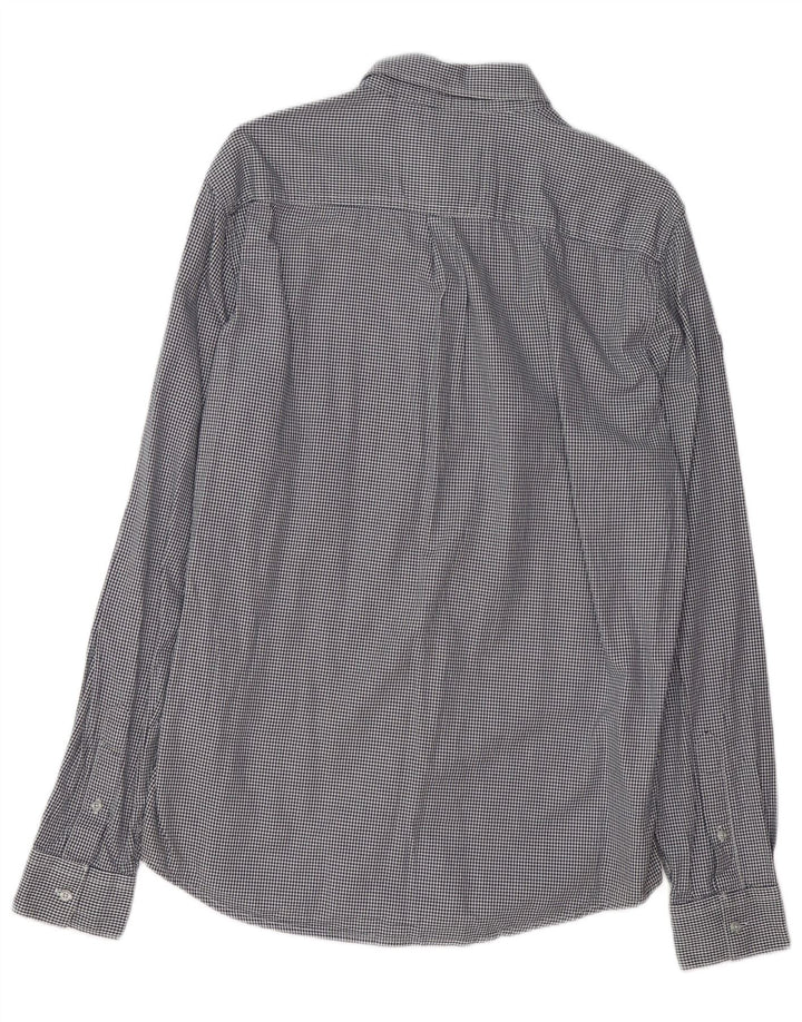 SUPERDRY Chemise Regular Fit Homme Bleu Marine Pied-de-Poule en Coton