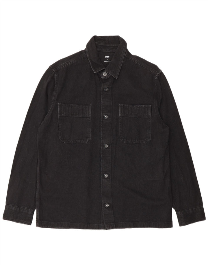 Marks & Spencer Chemise en Jean Homme Noir Moyen Coton