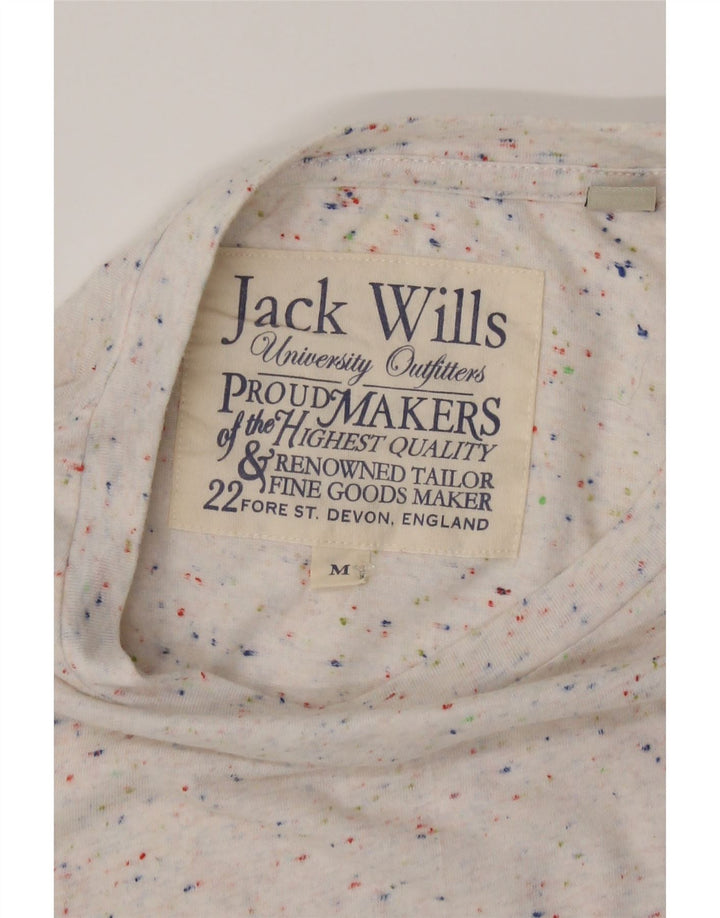 JACK WILLS Mens T-Shirt Top Medium Off White Flecked Cotton Vintage Jack Wills and Second-Hand Jack Wills from Messina Hembry 