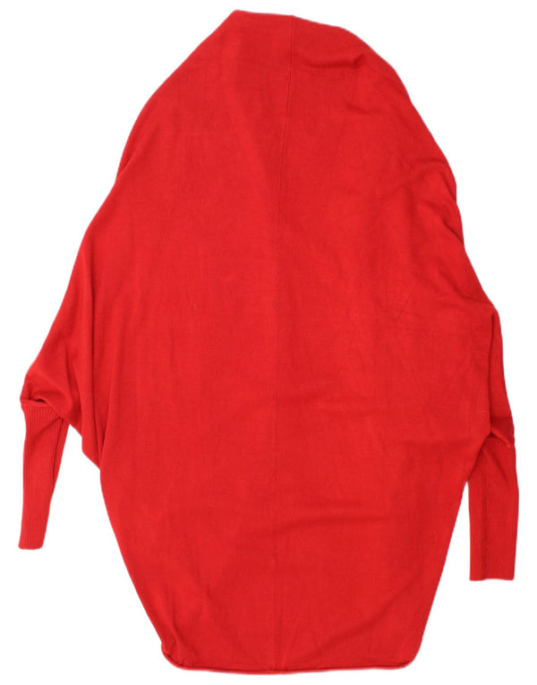 Zara Pull cardigan ouvert long surdimensionné pour femme UK 14 Rouge moyen