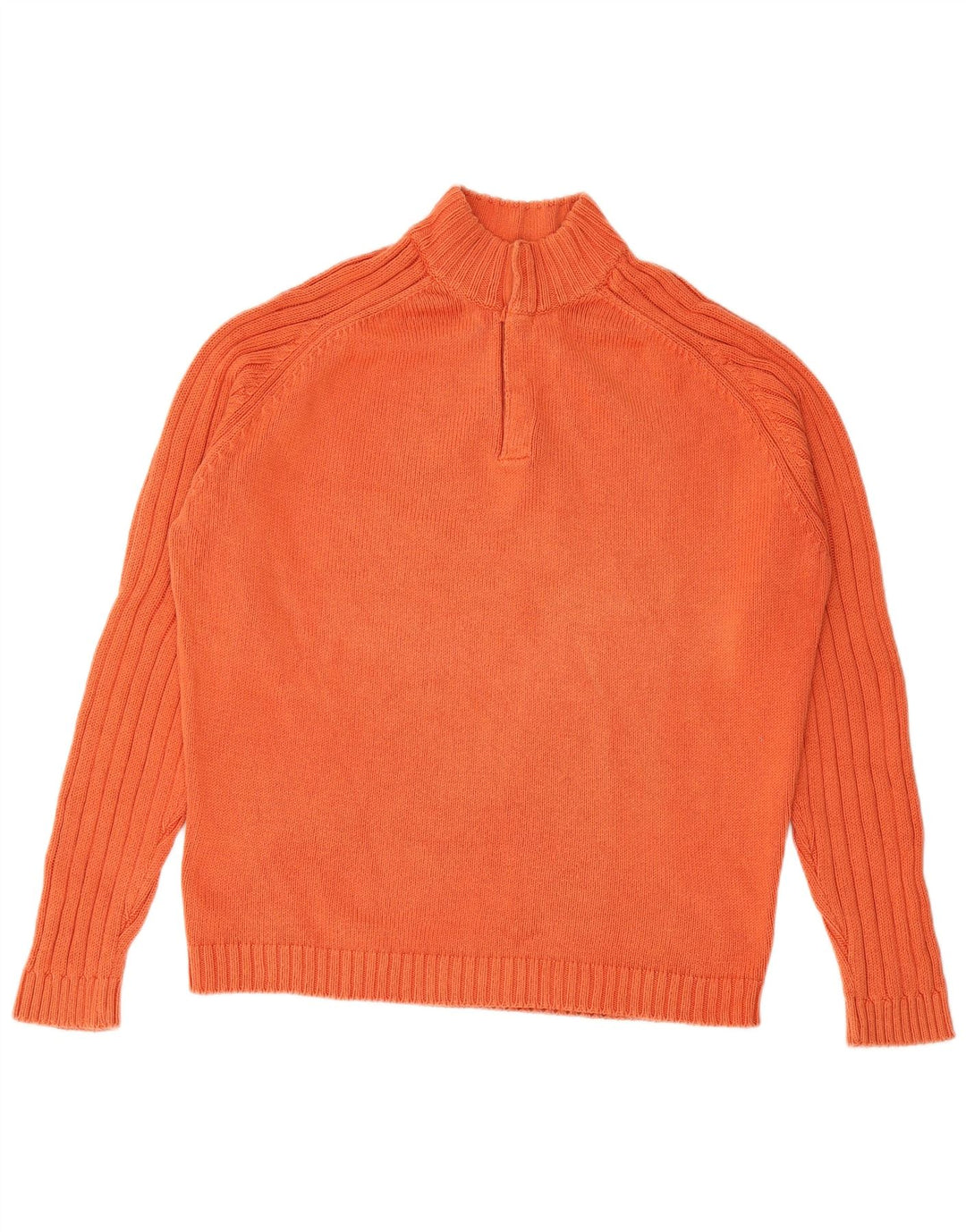 MASSIMO DUTTI Pull col boutonné pour homme en coton orange Taille L