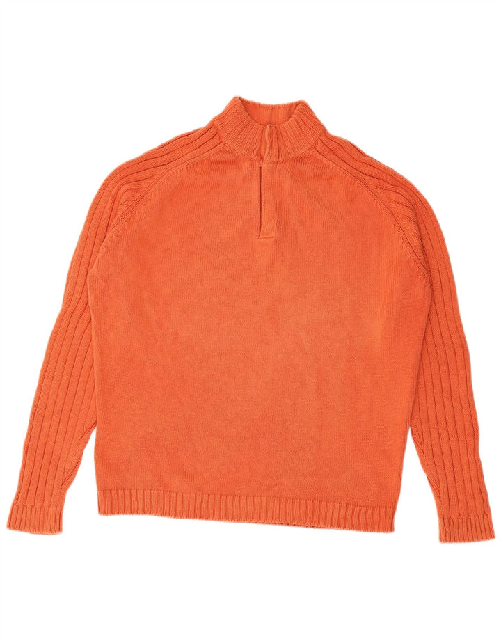 MASSIMO DUTTI Pull col boutonné pour homme en coton orange Taille L