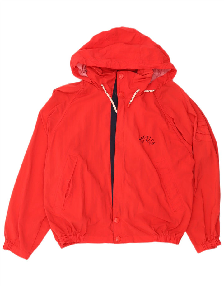 NAUTICA Veste de pluie à capuche pour homme UK 38 Nylon rouge moyen