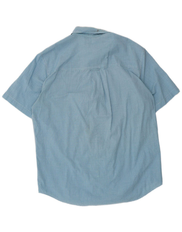 Chaps Chemise à manches courtes homme en coton vichy bleu moyen