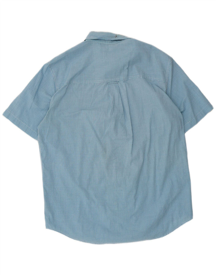 Chaps Chemise à manches courtes homme en coton vichy bleu moyen