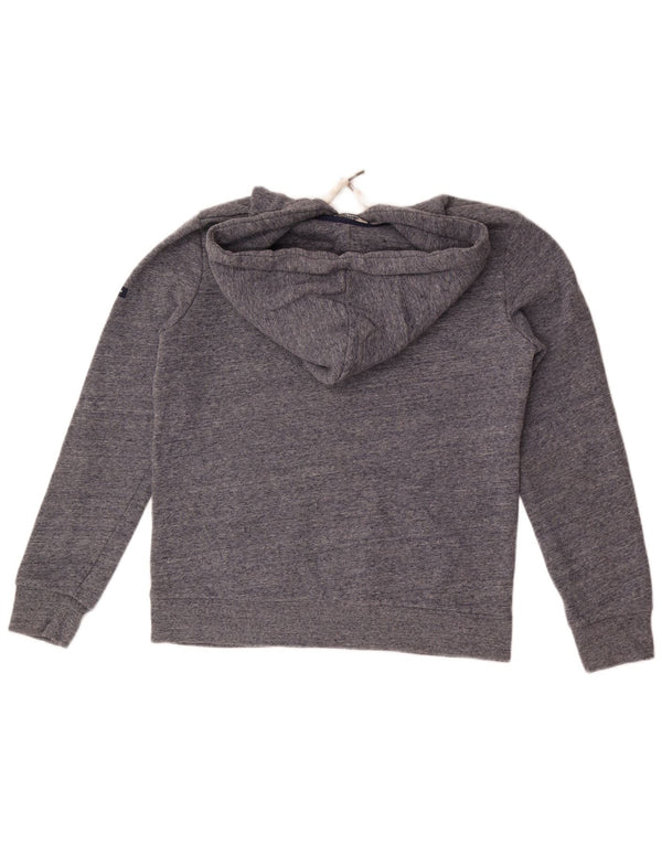Superdry Pull à capuche graphique pour femme UK 10 Petit coton moucheté gris