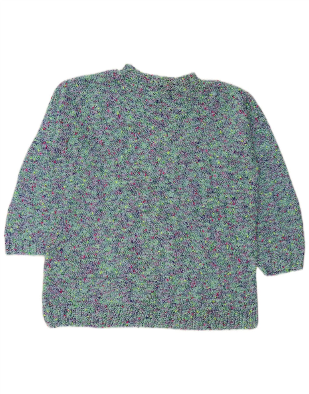 VINTAGE Femme Col Roulé Pull Pull UK 18 XL Bleu Moucheté