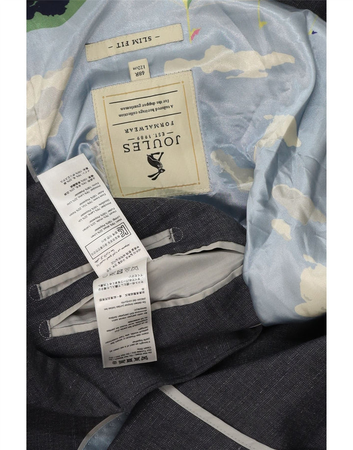 Joules Veste Blazer Slim Fit à 2 Boutons pour Homme UK 48 4XL Gris Laine Mouchetée