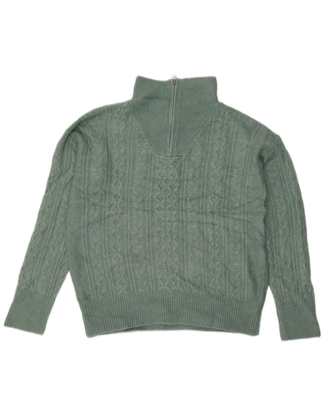 Fat Face Pull surdimensionné à col zippé pour femme UK 12 Nylon vert moyen