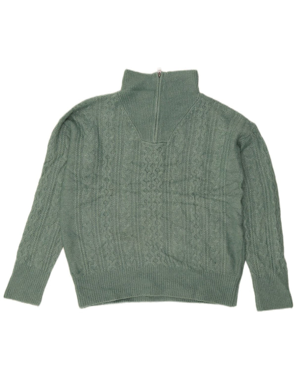 Fat Face Pull surdimensionné à col zippé pour femme UK 12 Nylon vert moyen