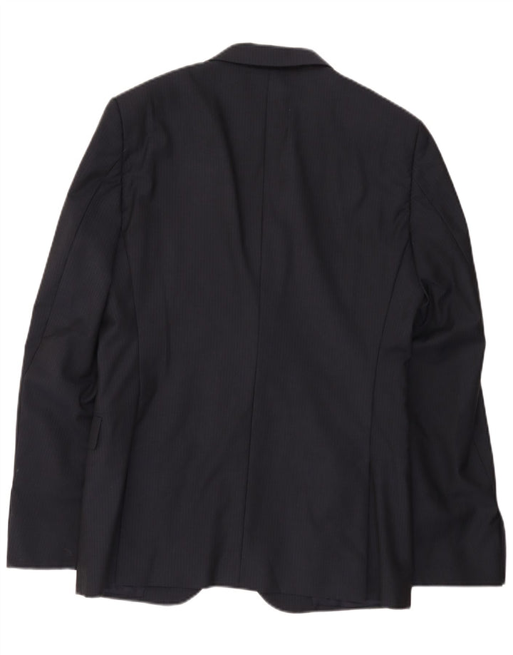 Calvin Klein Veste blazer à 2 boutons pour homme IT 48 Bleu marine moyen à fines rayures