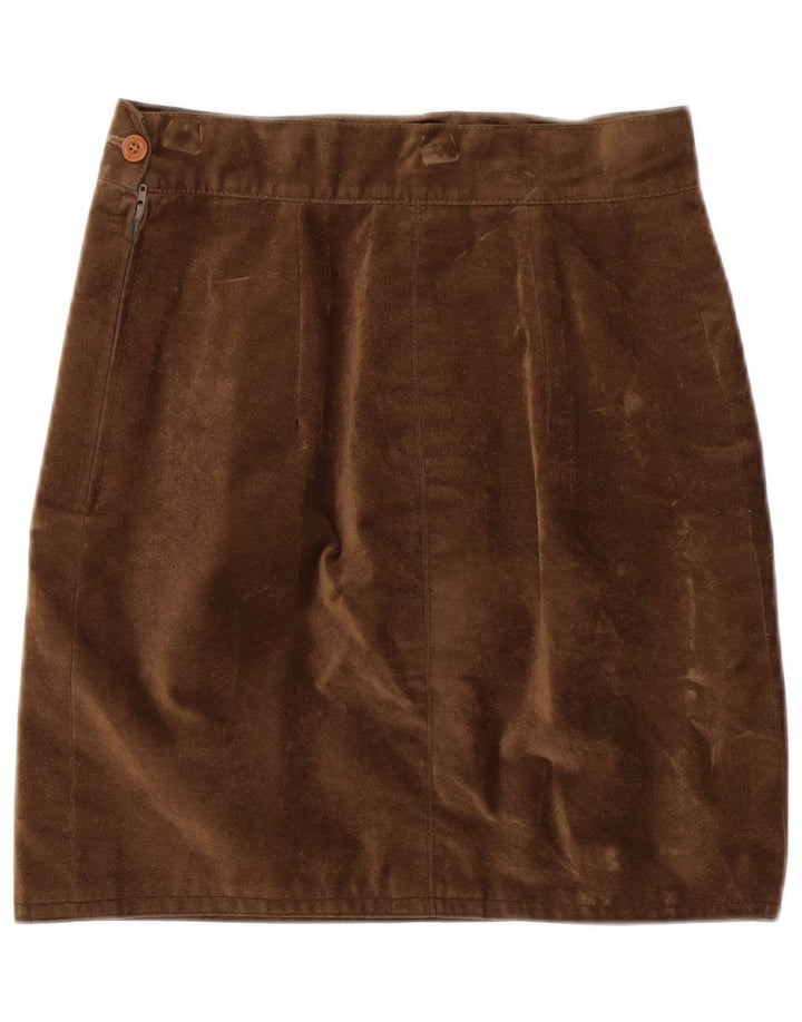 jupe crayon en daim femme vintage W26 Petit Marron