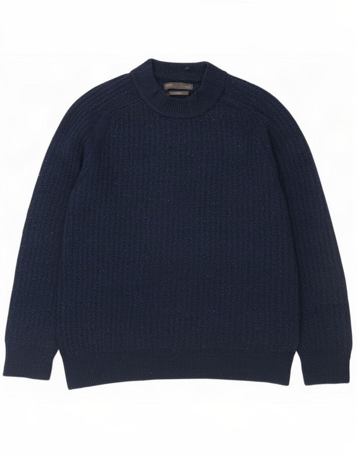 Marks & Spencer Pull à col rond pour homme Bleu marine moucheté