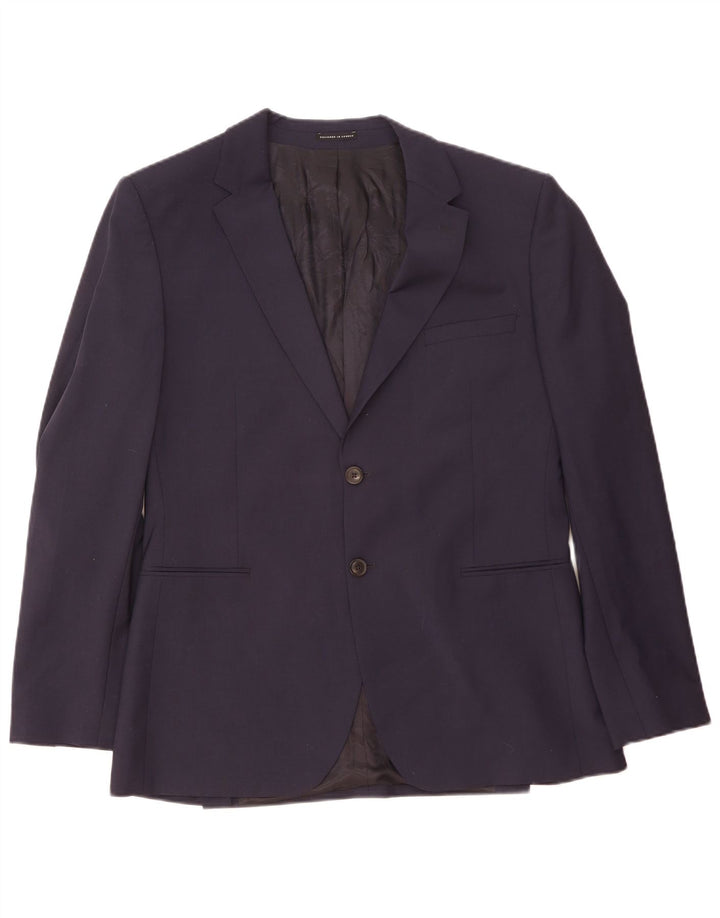 Reiss Veste Blazer 2 Boutons Homme UK 40 Grande Laine Bleu Marine