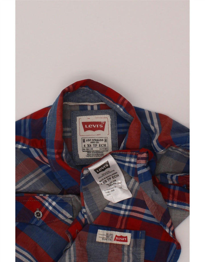 Levi's Chemise Garçon 3-4 ans XS Coton à Carreaux Multicolore