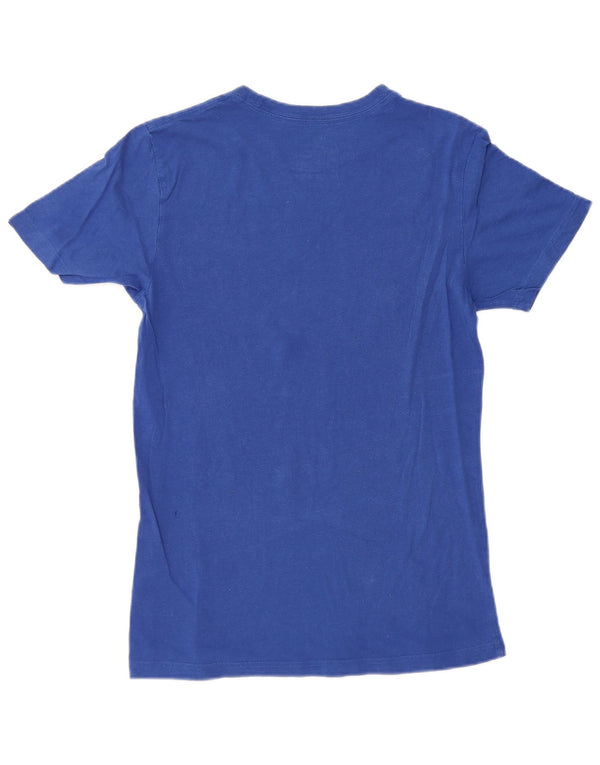 Nike Womens Slim Fit Graphic T-Shirt Top UK 12 Bleu Moyen Coton