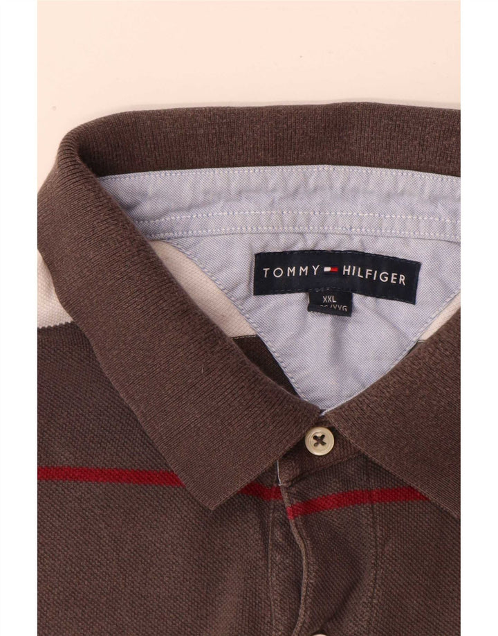 Tommy Hilfiger Polo Homme 2XL Gris Rayé