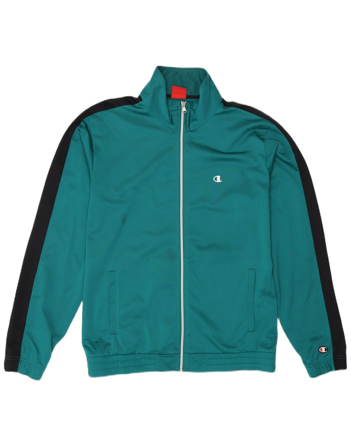 CHAMPION Veste de Survêtement Homme Large Vert Colorblock Polyester