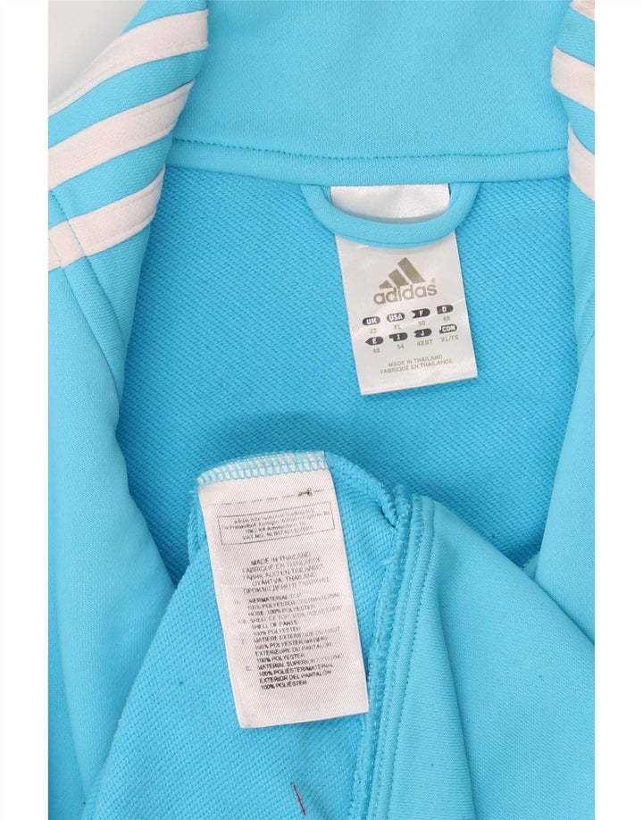 Adidas Veste de survêtement pour femme UK 22 XL Bleu Polyester