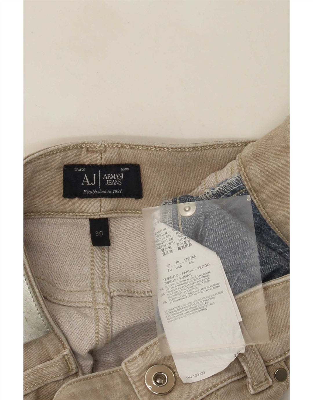Armani Femme Jean Slim W30 L28 Coton Beige