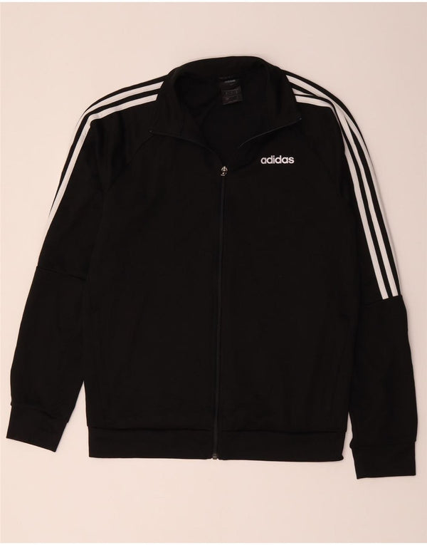 Adidas Hommes Climalite Survêtement Top Veste UK 40/42 Moyen Noir Polyester