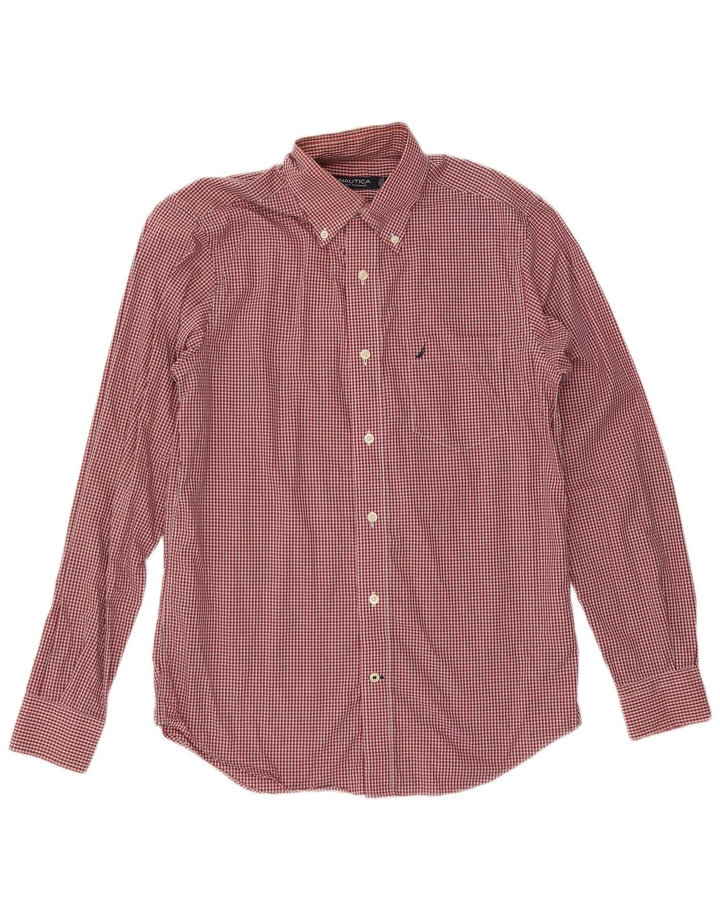 Nautica Chemise Homme Petit Vichy Rouge Coton